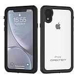 ORDTBY iPhone XR Waterproof Case, Underwater Full Sealed Cover IP68 Certified for Waterproof Snowproof Shockproof and Dustproof with Built-in Screen Protector for iPhone XR (Clear)