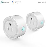Mini Smart Socket Wifi Plug US Work with Alexa Echo Dot Voice Control No Hub Required Timing Function (2 Pack)