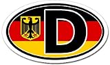 D for Deutschland Germany in German Flag Car Bumper Sticker Decal Oval