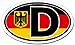 D for Deutschland Germany in German Flag Car Bumper Sticker Decal Oval