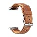 bayite Leather Bands Compatible Fitbit Ionic, Genuine Leather Replacement Accessories Straps Wristband Women Men, Brown
