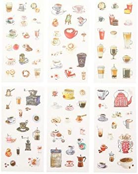 Qinlee Sticker Handmade Transparent Cartoon Log Scrapbook Scrap Small Booking Decoration Girl DIY Stationery Notebook Pen Bag Decorative Sticker (Coffee)