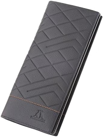 5 Color Men's Genuine Leather Long Wallets, Checkbook ID/Credit Card Holder Bifold Wallet