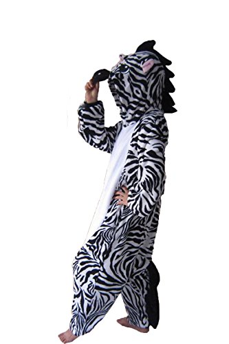 Unisex-adult Kigurumi Onesie Cartoon Pajamas Sleepwear Sleepsuit Zebra
