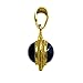 Sterling Silver 18 Karat Gold Overlay Greek Key Theme Double Sided Evil Eye Pendant Charm
