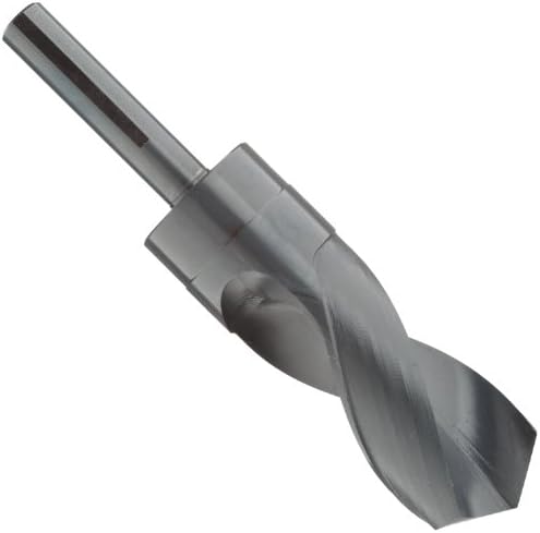 Chicago Latrobe 190F High-Speed Steel Reduced Shank Drill Bit, Black Oxide Finish, Flatted Shank, 118 Degree Conventional Point, 1-5/16" Size