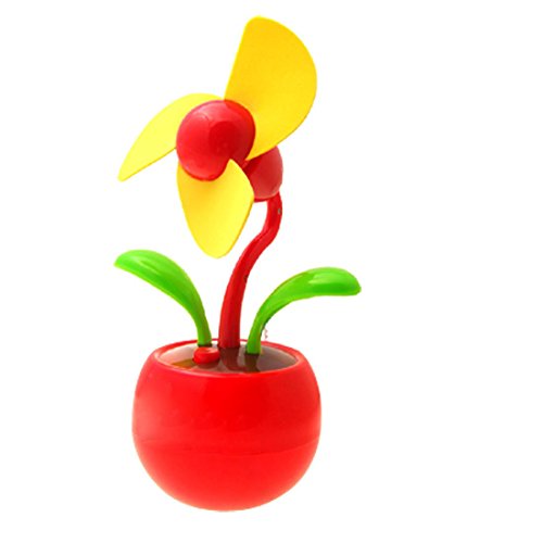 SODIAL(R) Mini Apple flower USB Desk Fan in Red