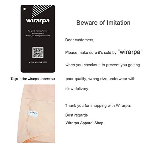 image for wirarpa Women's 2 Pack Cotton Underwear High Waisted Full Coverage Bri