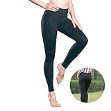 Avanlo Leggings Black Women Yoga Workout Running Fitness Gym High Waist Slim Full Length Legging Postpartum Control Pants (black, middle)