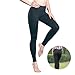 Avanlo Leggings Black Women Yoga Workout Running Fitness Gym High Waist Slim Full Length Legging Postpartum Control Pants (Black, x-Small)