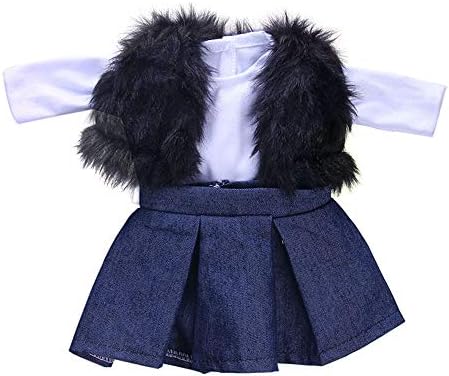Jieson Doll Clothes Winter Jacket+Skirt Set for 18 Inch American Doll Gift to Baby