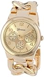 Geneva Women's 2380-Gold-GEN Oversized Interlocked Chain Band Watch