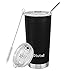 Obstal 20oz Tumbler Stainless Steel Insulated Travel Mug, Double Wall Vacuum Durable Insulated Coffee Cup with Splash Proof Sliding Lid, Straw, Cleaning Brush, Gift Box Set