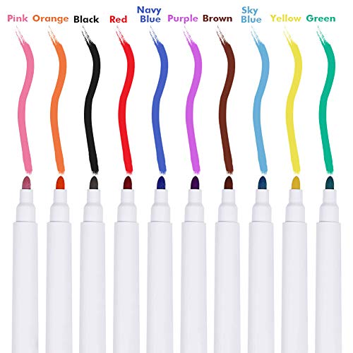 Selizo 30 Pcs Dry Erase Markers Magnetic Whiteboard Markers with Erasers Cap and Pencil Pouch for Office