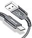 JSAUX Micro USB Cable for Android, (2-Pack 6.6FT) Micro USB Android Charger Cable Nylon Braided Cord Compatible with Galaxy S7 S6 J7 Edge Note 5, Kindle. MP3 and More-Grey