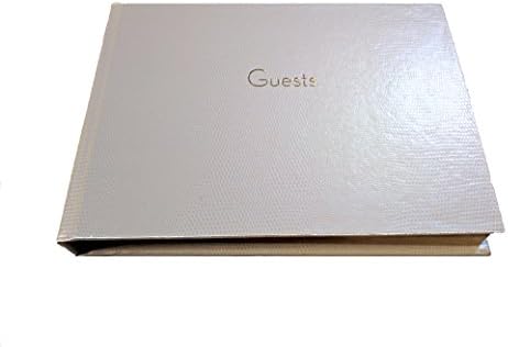 "Guests" - Wedding Collection Guest Book by Sloane Stationery, White with Gold Foil Lettering and Gilded Edges