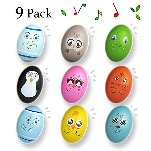 heytech 9 Pieces Wooden Egg Shakers 3