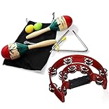 Maracas and Tambourine Musical Instruments for Toddlers, Children Percussion Set