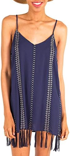 Honey Punch Tassel Dress - Navy - Large
