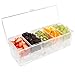 Large Condiment Server - Clear With Removable Compartments and Lid - Safely Chill 5 Types of Condiments on Ice, Easy To Use and Easy To Clean, Serving Tray and Food Organizer