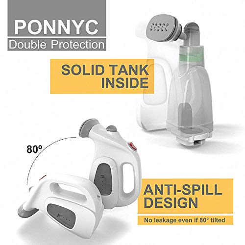 Ponnyc Clothes Steamer - Portable Garment Steamer for Clothes - Handheld Mini Fabric Steamer - Compact Hand Iron Steamer - Anti-Spill Steamer for Travelling & Home - Safe & Handy Travel Steamer - Thumbnail 4