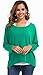 UGET Womens Oversized Baggy Tops Off Shoulder Loose Fitting Long Batwing Sleeve Pullover Casual Winter Blouse T-Shirt Sweater Large Blue Green