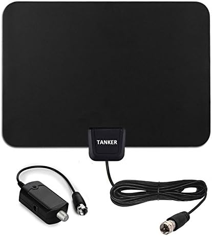 Digital TV Antenna,Tanker 50 Mile Range Amplified Indoor HDTV Antenna with Detachable Amplifier Signal Booster 10ft Coax Cable-Upgraded Version Better Reception
