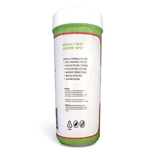 Wipex Natural Gym & Fitness Equipment Wipes for Personal Use, 75 Ct - Great for Yoga, Pilates, Dance Studios, Home Gym, Peloton Bikes, Spas, Salons, Watermelon Scent, 1 Canister