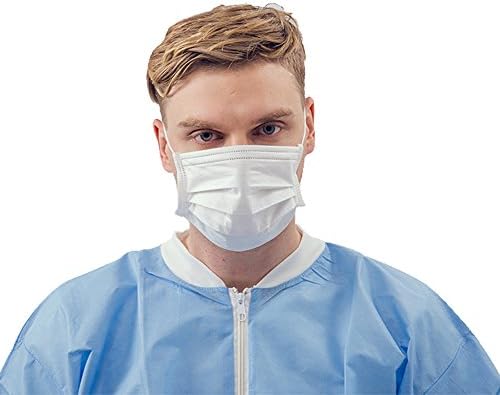3 Ply Disposable Earloop Face Mask 50 Count Soft Nonwoven Breathable Shield Anti Dust Anti-Viral and Allergy Pollen for Flu Surgical Dental Medical (White)