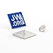 Jehovah Witness - Square Blue Lapel Pin - JW.org Neck Tie Hat Tack Clip Women or Men Suits-Silver Square-10 pcs