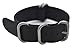 ArtStyle Watch Band with Colorful Nylon Material Strap and Heavy Duty Brushed Buckle (Black, 22mm)