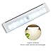 LEDGLE 0.6W Rechargeable Smart Cabinet Lights Portable Light Activated Lamps for Closets, Motion Sensor, 10 LED Beads, USB Charging, 120° Sensing Angle, 6000K, Long Sensing Range