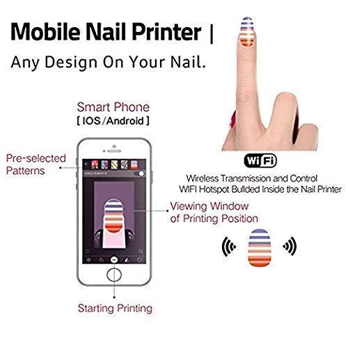 3D Nail Printers Portable Painting Machine Automatic Mobile Wireless Transfer Digital All-intelligent Nail Printers