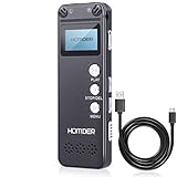 Homder Digital Voice Recorder for Lectures Voice Activated Recorder, 8GB LCD Mini Sound Audio Recorder with MP3 Player, Dictaphone with Double Microphone Rechargeable USB Por 560Hr