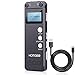 Homder Digital Voice Recorder for Lectures with Security Password, 8GB Rechargeable Sound Audio Recorder with USB Port, Dictaphone Voice Activated Recorder (Black)