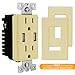TOPGREENER TU2154A 4A High Speed Dual USB Charger Outlet 15A Tamper Resistant Receptacle & 2 Free Wall Plates, Ivory