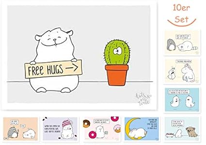 10 Er Set Lustige Postkarten Lustige Geburstagskarten