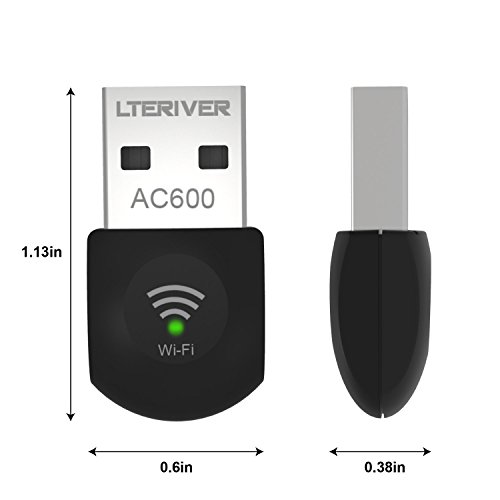 LTERIVER WiFi Dongle WiFi adapter 802.11AC 600Mbps Dual Band(2.4G&5G) Wi-Fi Adapter Supports Windows XP/Vista/7/8/8.1/10/10.1 and Mac OS 10.6~10.11.1/10.11.2(Nano Version) - Thumbnail 2
