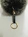 Roniky Newest Large Genuine Fox Fur Pom Pom Keychain Bag Purse Charm Gold Ring Fluffy Fur Ball (5.9