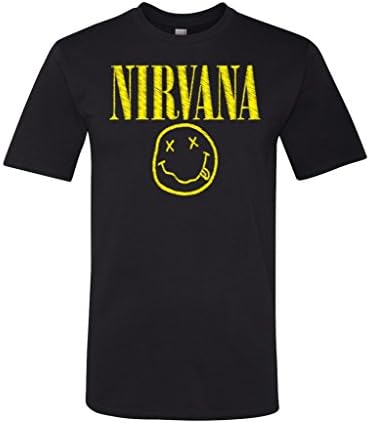 TeeWorlds Scribble Nirvana Smiley Face Logo. Unisex T-Shirt Small Black