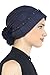 Braided & Pearl Detail Headwear | Hairloss Hats and Turbans (Navy)
