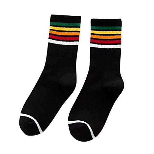 image for Tloowy Clearance! 1 Pair Women Teen Girls Fashion Rainbow Striped Prin