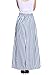 HOTAPEI Summer High Waisted Vertical Striped Maxi Skirts for Women Light Blue XL