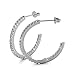 Cate & Chloe | Rosalyn 18k White Gold Hoop Earrings | Hoop Earrings for Women | Solitaire Diamond Crystals Add Sparkle | Elegant Half-Hoop Design Gold Earrings