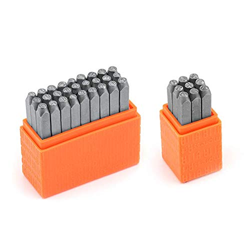 Gift2U 36pcs Metal Stamps Letter and Number Stamp Kit, Iron Uppercase Stamps Punch Press Tool for Imprinting on Metal Jewelry Leather Wood