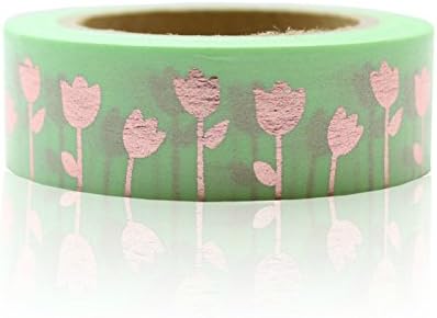 Premium Foil Tape for DIY, Scrapbook, Planner, Gift Wrapping, Decoration, Planner Stickers, Paper Crafts, Making Memories - Love My Tapes 5/8 Inch Width x 32.8 Foot Length (Copper Rose)