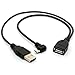 90 Degree Angled Micro USB Male to USB Female Host OTG Cable with USB Power Enhancer Hub Adapter Y