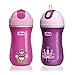 Chicco Insulated Flip-Top Straw Sippy Cup 9oz 12m+ (2pk) - Pink/Purple