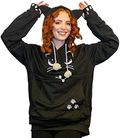 Unisex Hoodies Pet Holder Cat Dog Large Pouch Carriers Pullover with Cat Printing Sweatshirt