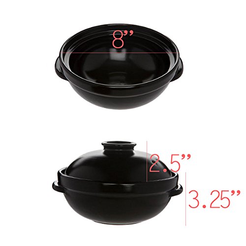 Korean Premium Ceramic Cooking Hot Pot Dolsot Bibimbap Stone Bowl with Lid, Korean Soup Food Earthenware with Lid… 7 Korean Premium Ceramic Cooking Hot Pot Dolsot Bibimbap Stone Bowl with Lid, Korean Soup Food Earthenware with Lid… - Image 8